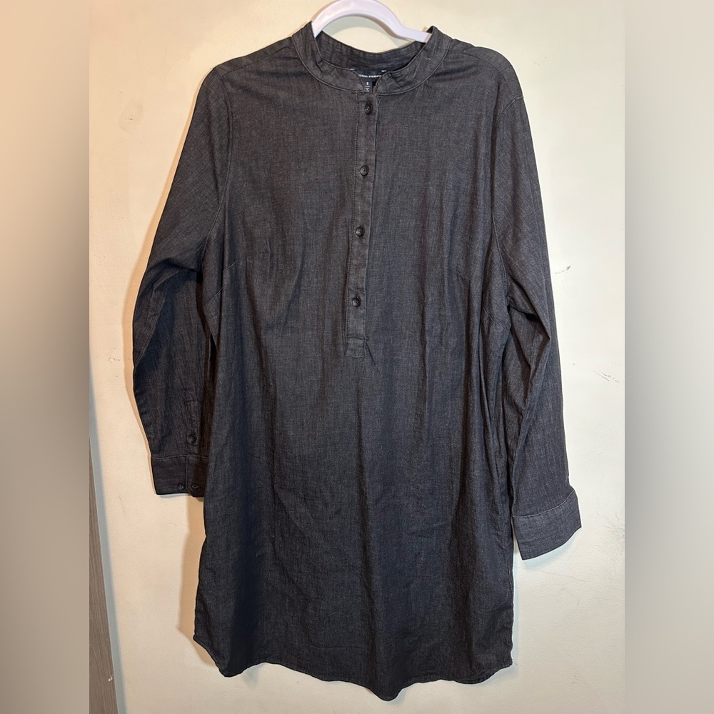 Universal Standard Hannah‎ Stretch Cotton Chambray Shirtdress Size Small Pockets
